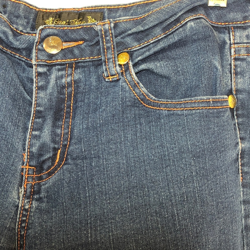 Dani Max Classic Women’s Vintage Blue With Orange Thread Jeans, Size 11 - Picture 3 of 15